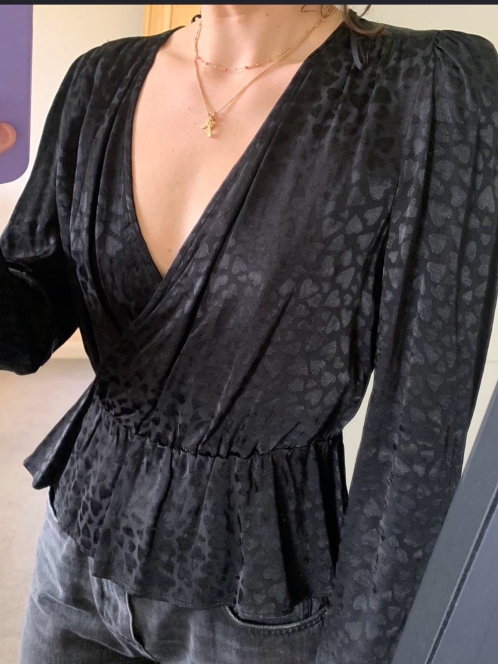 Show Me Your MuMu Black Leopard-Print top fits like small